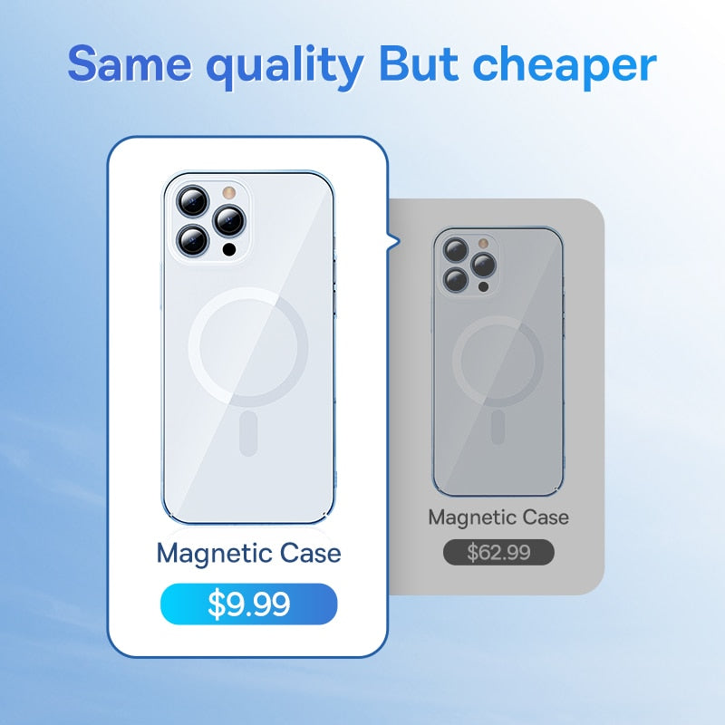 Baseus Transparent Magnetic Phone Case for iPhone 14 13 12 11 Pro Max Wireless Charging Cover For iPhone13 12Pro Max Magnet Case