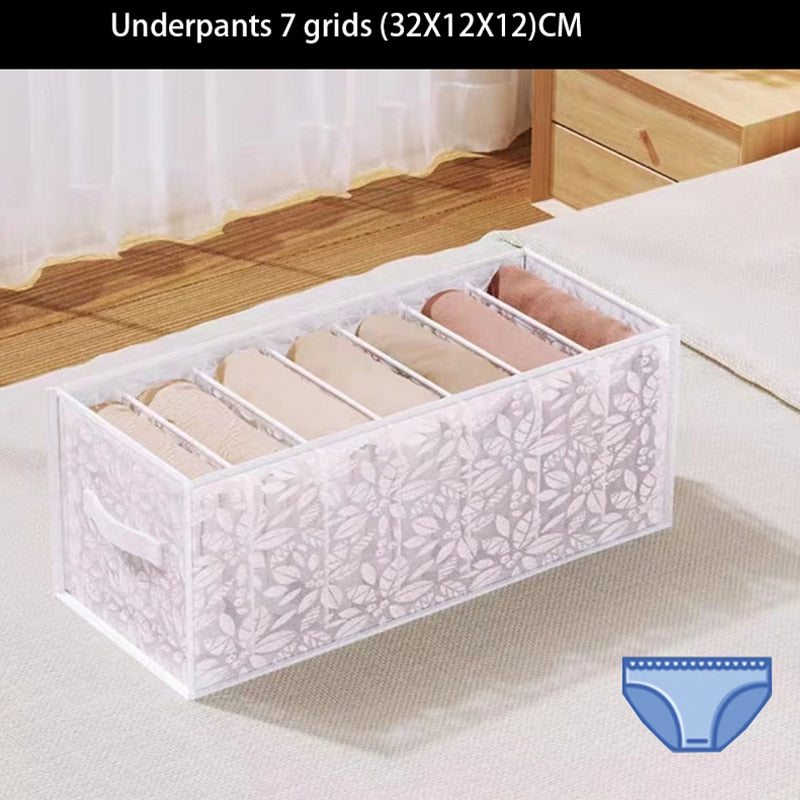 Jeans Compartment Storage Box Closet Clothes Drawer Mesh Separation Box Stacking Pants Drawer Divider Can Washed Home Organizer